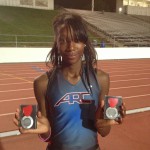 Alexis Browner with her two silver medals from the NorCal finals.