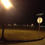 This intersection in west Natomas is now well lit thanks to new copper wiring stamped with the city's names.