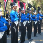 Setting the marching block before competition.