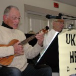 Ukulele Heaven Orchestra band leader and founder Ken McCaulou performs at a recent California Retired Teachers Association gathering. / Photo: Jennifer K. Morita