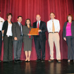 Natomas Charter leaders celebrate Civic Learning Award of Merit.