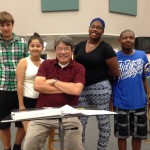 Mike Seto in the classroom with his music students. / Photo: O. Adhikari