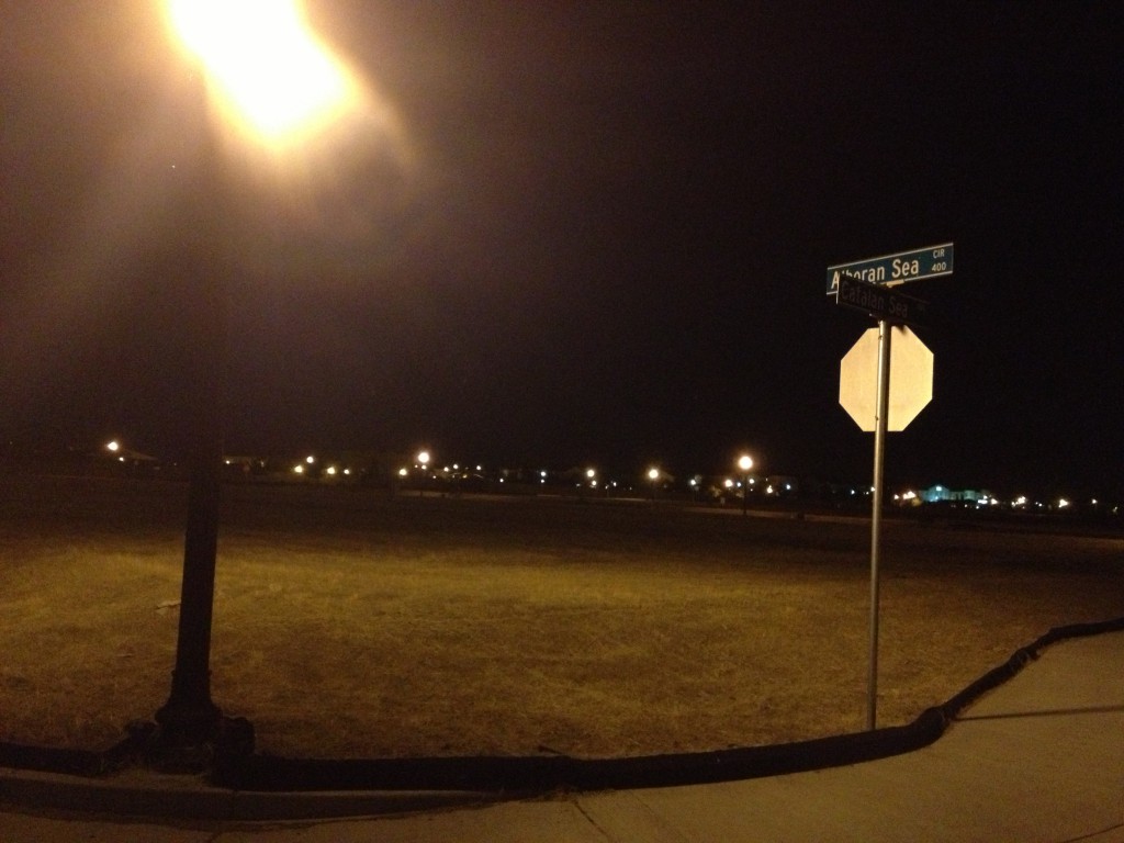 This intersection in west Natomas is now well lit thanks to new copper wiring stamped with the city's names.
