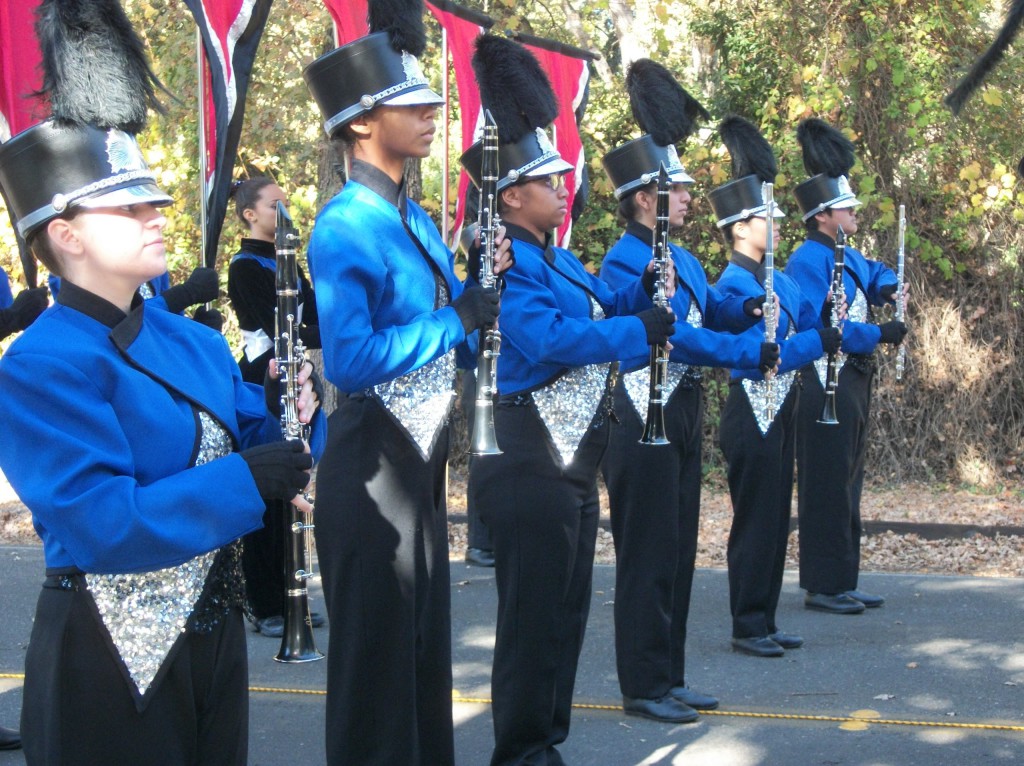 Setting the marching block before competition.
