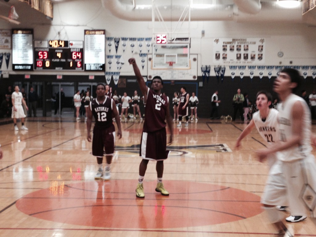 Mehki Williams (2) makes a free throw in the fourth quarter as Natomas High beat Yuba City 70-56. 