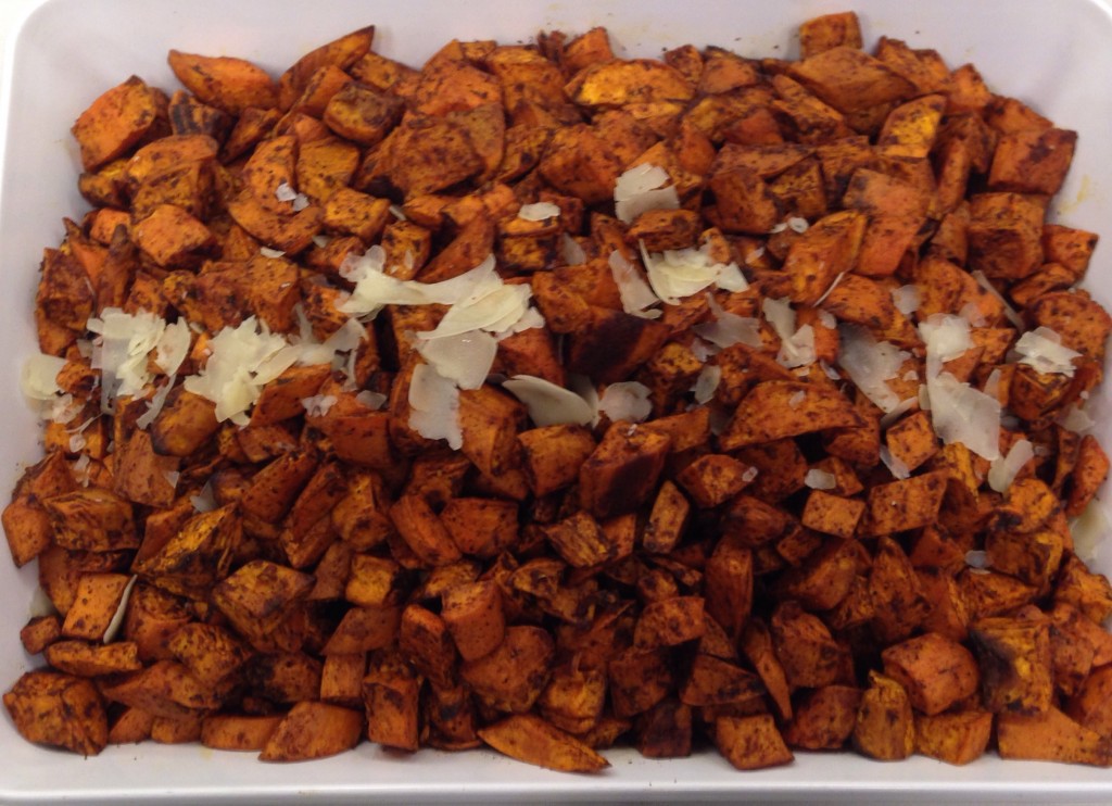 Sweet potatoes tossed in authentic mole.