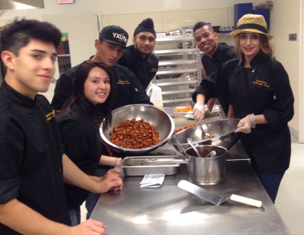 Inderkum High School's culinary club plates dinner for the Natomas Unified school board.