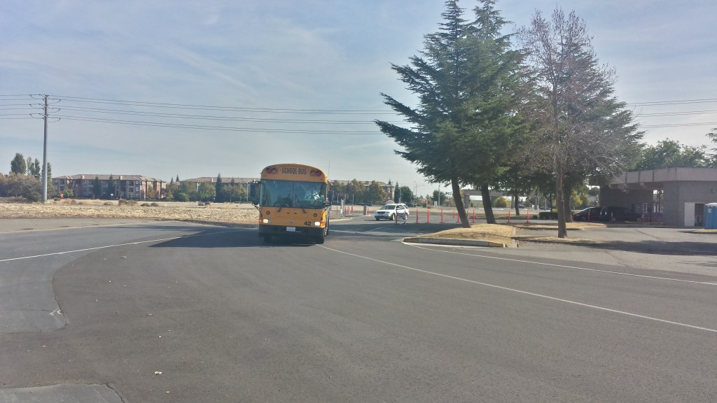 Busses arrive at Sleep Train Arena.