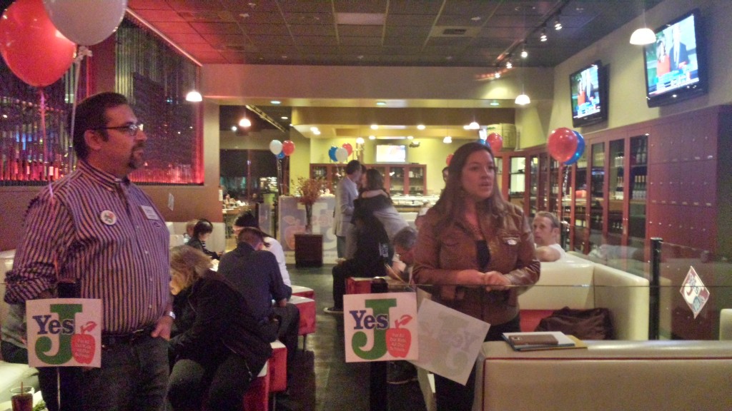 Mayor Pro Tem Angelique Ashby thanks Measure J supporters Tuesday night in Natomas. / Photo: Marc Laver