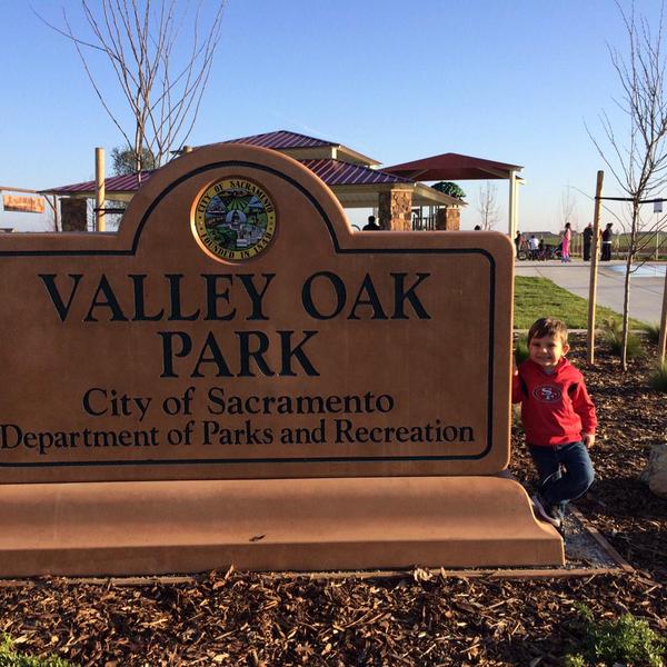 An excited park goer checks out the recently opened Valley Oak Park. / Photo: April Woodcheke