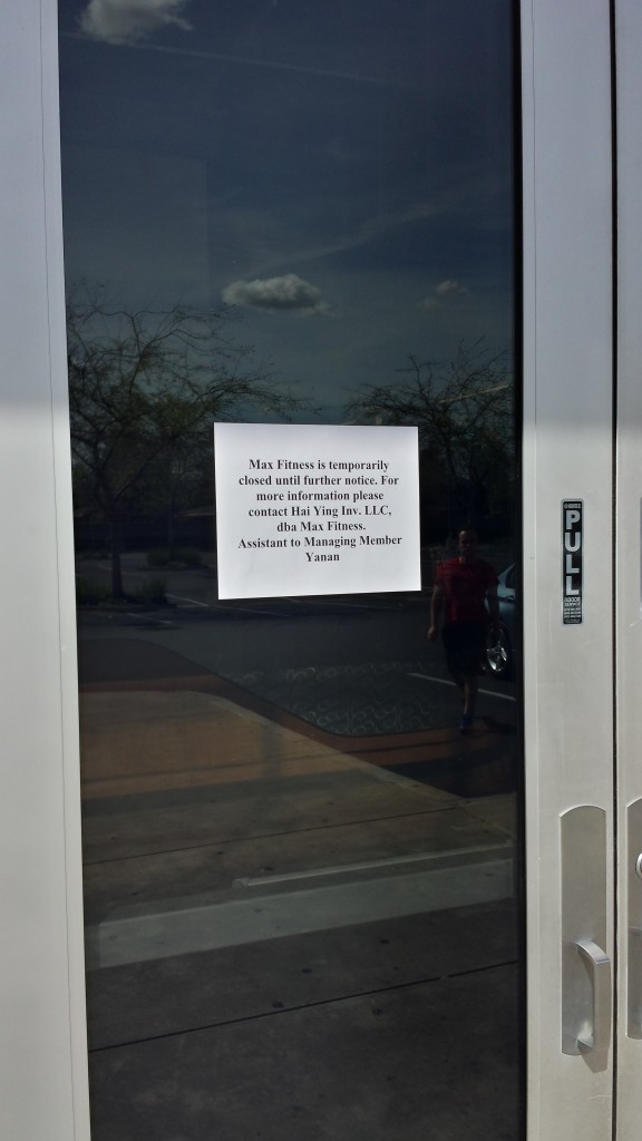 Max Fitness Closes Abruptly