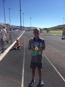 Jack Butler after his 1500m win in Reno earlier this month. / Courtesy Photo