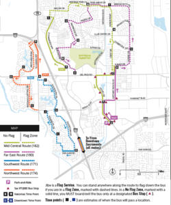 Map of routes.