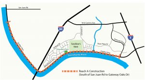 Image of area along Garden Highway where levee improvement site preparation work will be done.