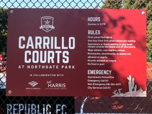 Image of sign with rules for the new futsal court.