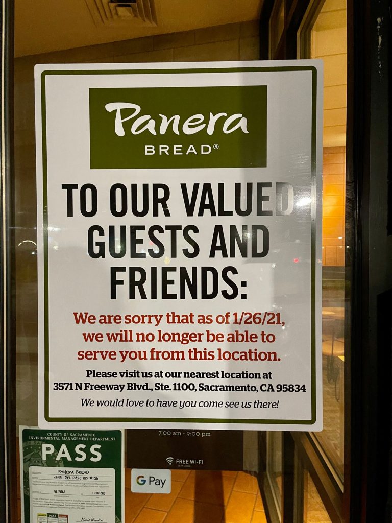 Panera Brea To Our Valued Guests and Friends: We are sorry that as of 1/26/21, we will no longer be able to serve you from this location. Please visit us at our nearest location at 3571 N Freeway Blvd, Suite 1100, Sacramento, CA 95834. We would love to have you come see us there!