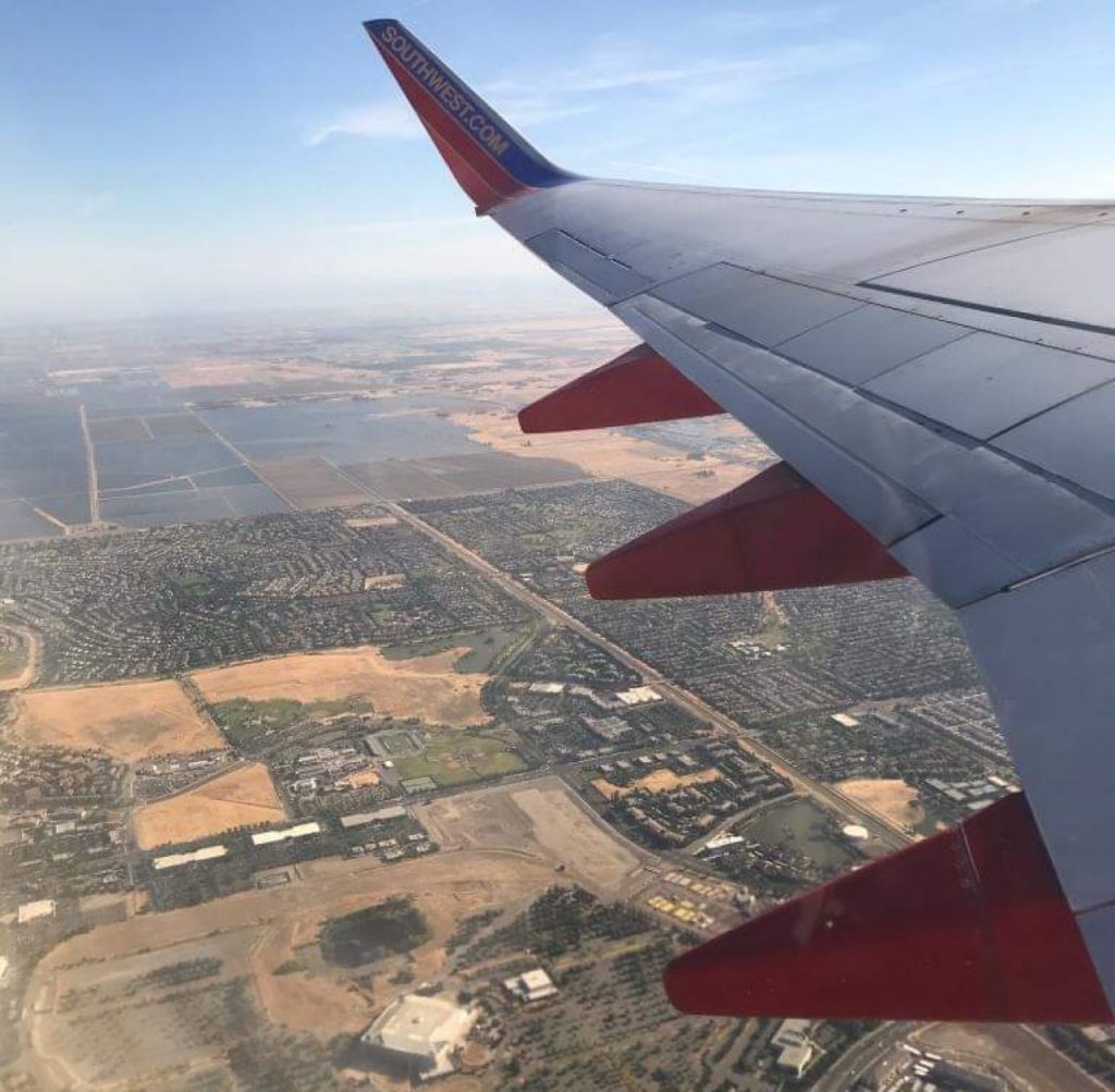 Image of Natomas suburb, primarily residential housing, taken from an airplane.